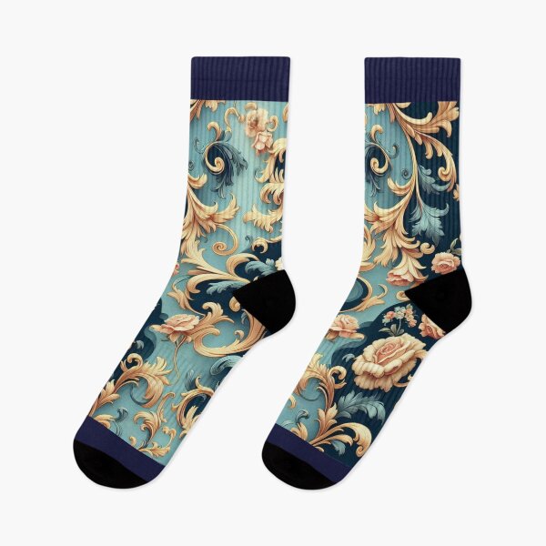 Item preview, Sky Blue & Midnight Blue Rococo With Roses designed and sold by DesignsByPrnces.