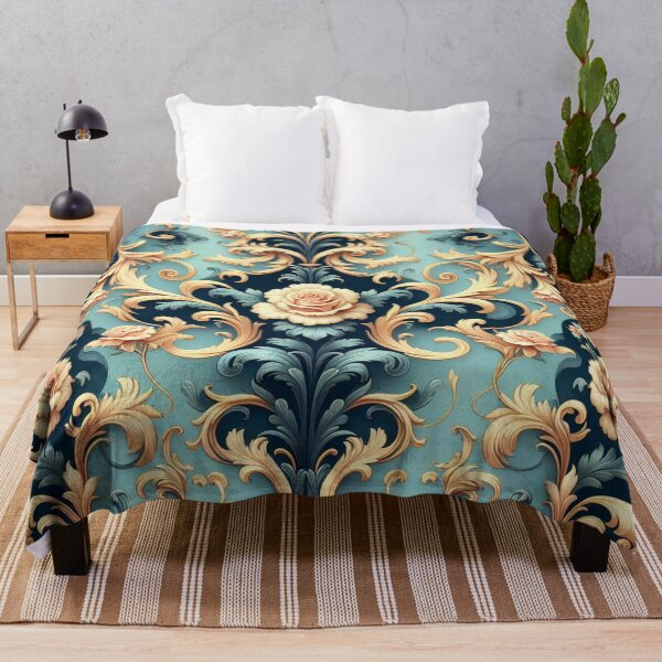 Item preview, Sky Blue & Midnight Blue Rococo With Roses designed and sold by DesignsByPrnces.