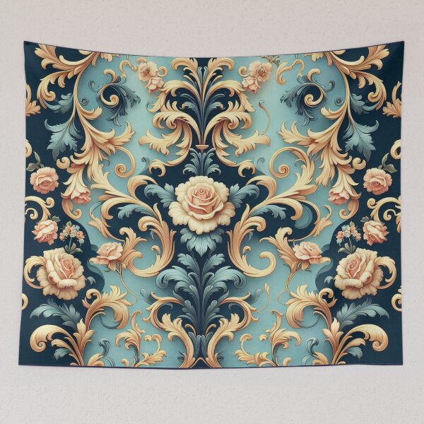 Item preview, Sky Blue & Midnight Blue Rococo With Roses designed and sold by DesignsByPrnces.
