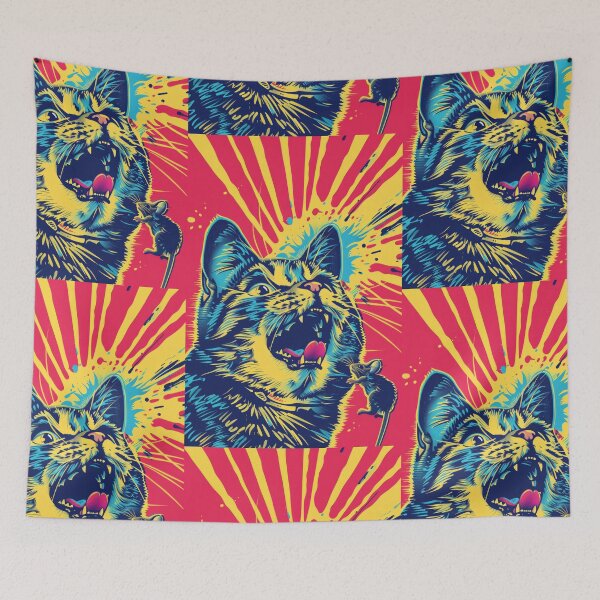 Item preview, Pop Art Illustration of Cat Ready to Attack Mouse designed and sold by Piotrek0001.