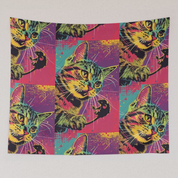 Item preview, Pop Art Illustration of Cat Ready to Attack Mouse designed and sold by Piotrek0001.