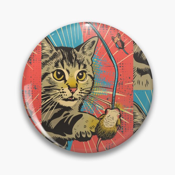 Item preview, Pop Art Illustration of Cat Ready to Attack Mouse designed and sold by Piotrek0001.