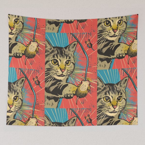 Item preview, Pop Art Illustration of Cat Ready to Attack Mouse designed and sold by Piotrek0001.