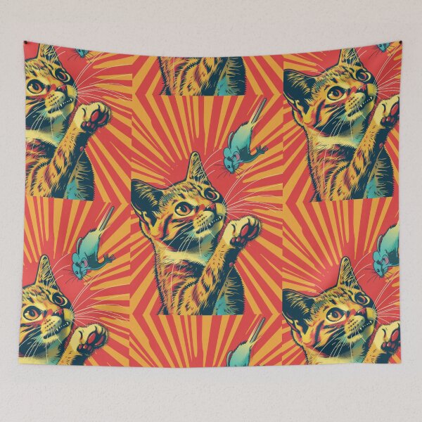 Item preview, Pop Art Illustration of Cat Ready to Attack Mouse designed and sold by Piotrek0001.