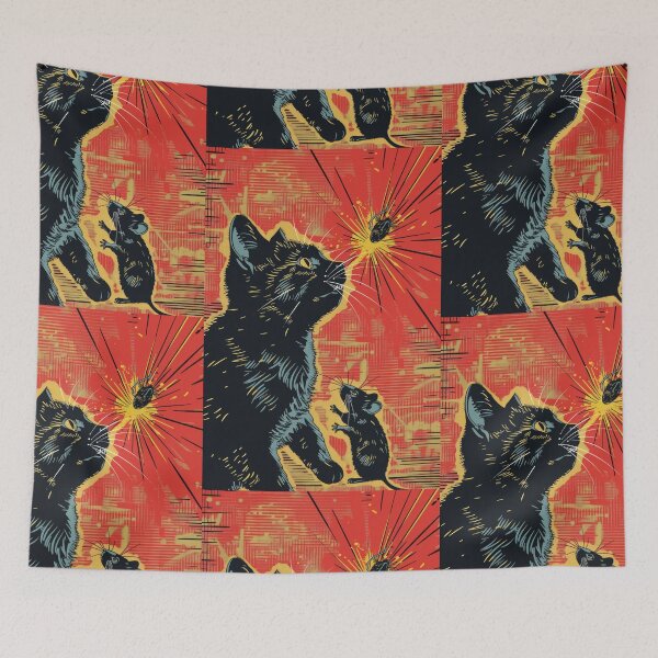 Item preview, Pop Art Illustration of Cat Ready to Attack Mouse designed and sold by Piotrek0001.