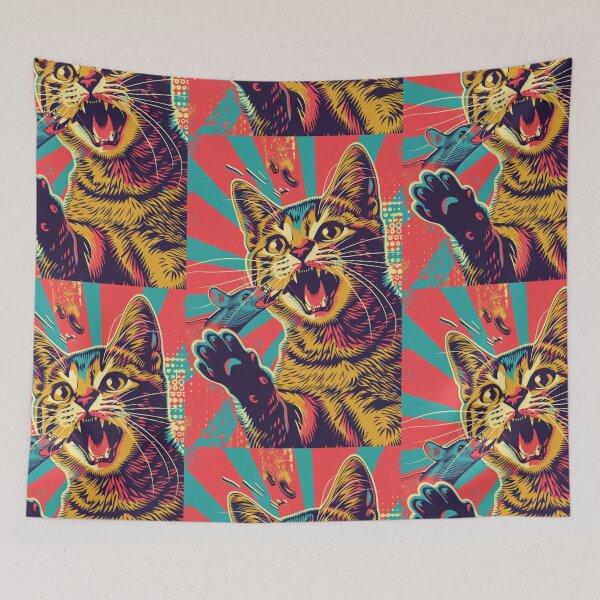Item preview, Pop Art Illustration of Cat Ready to Attack Mouse designed and sold by Piotrek0001.