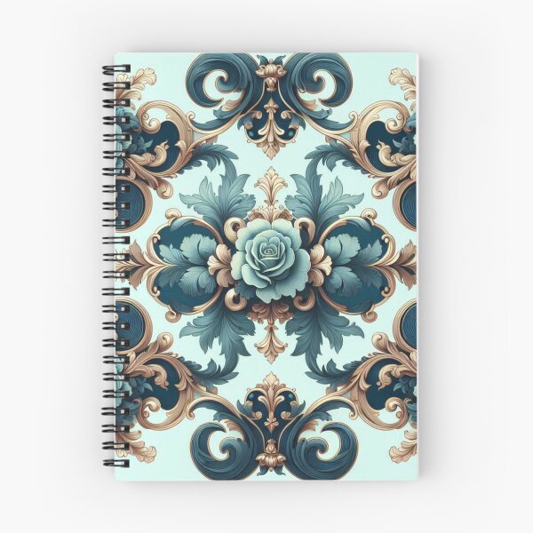 Item preview, Aqua Blue & Midnight Blue Rococo With Roses designed and sold by DesignsByPrnces.