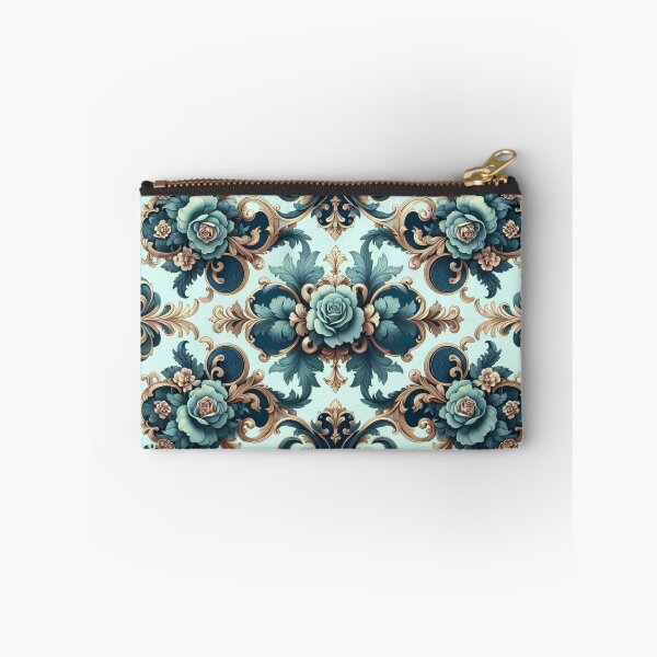 Item preview, Aqua Blue & Midnight Blue Rococo With Roses designed and sold by DesignsByPrnces.