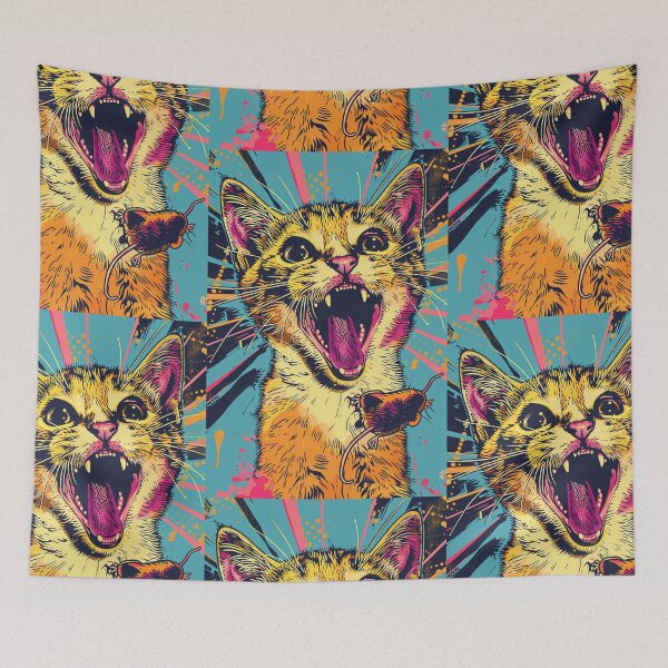 Item preview, Pop Art Illustration of Cat Ready to Attack Mouse designed and sold by Piotrek0001.