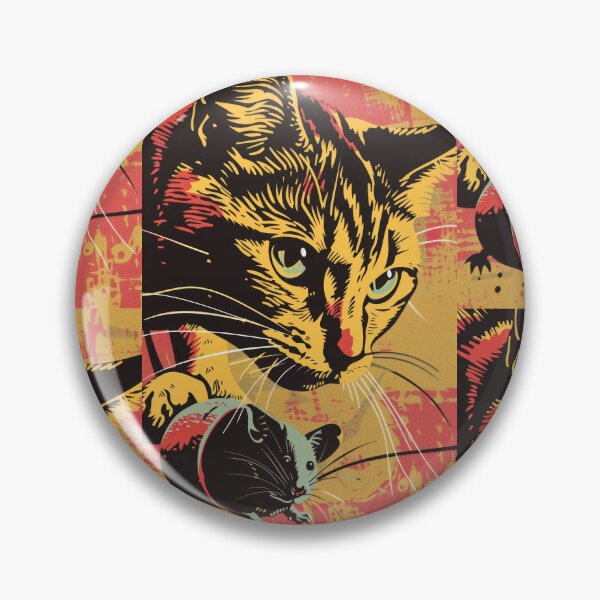 Item preview, Pop Art Illustration of Cat Ready to Attack Mouse designed and sold by Piotrek0001.