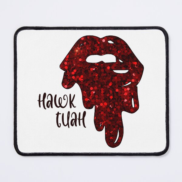 Item preview, Hawk Tuah with red glittery lips designed and sold by EmeraldeaArt.