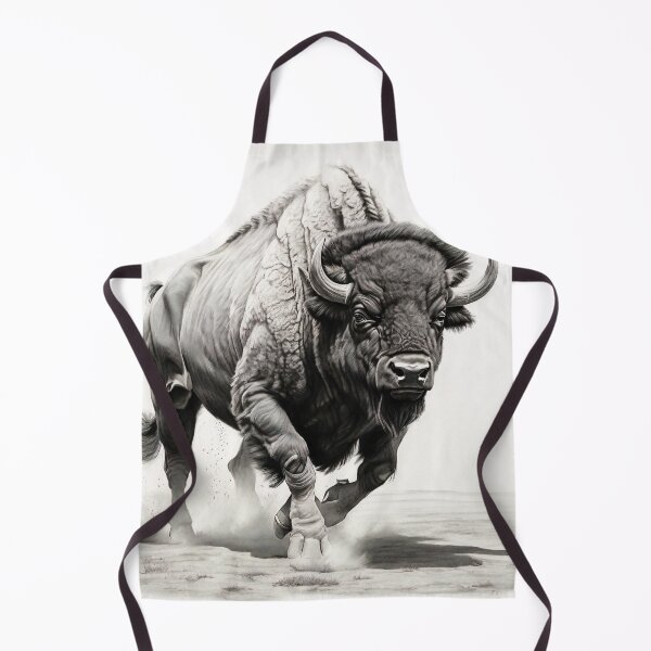 Item preview, Black and white Bison pencil drawing designed and sold by Pencil-Art.