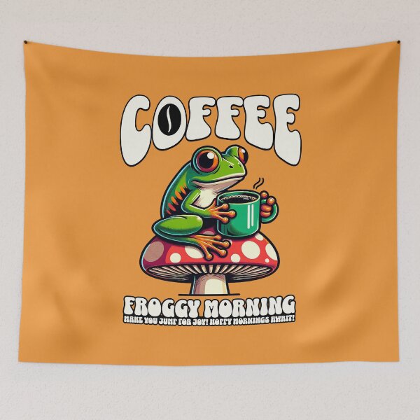 Item preview, Coffee Froggy Morning designed and sold by RockBeeDesigns.