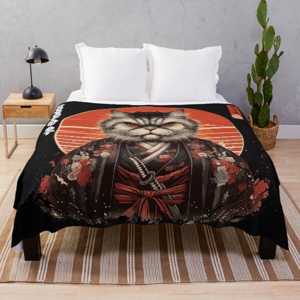 Item preview, Samurai Cat in Kimono in Sumi-e Style designed and sold by diegomenjivar92.