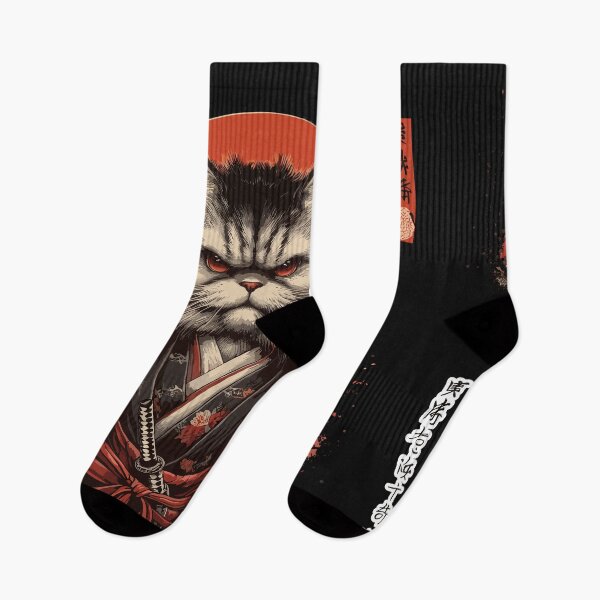 Item preview, Samurai Cat in Kimono in Sumi-e Style designed and sold by diegomenjivar92.