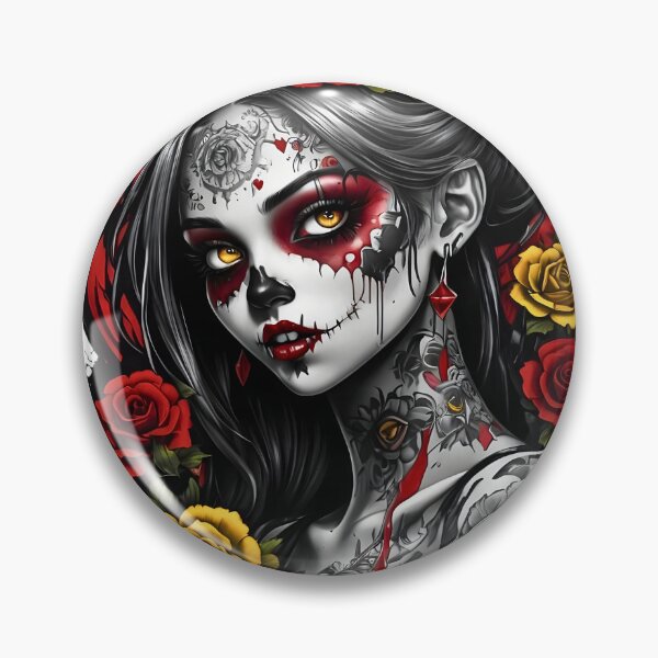 Item preview, Zombie Girl splash art diseño floral vintage retro designed and sold by BorgSpareParts.