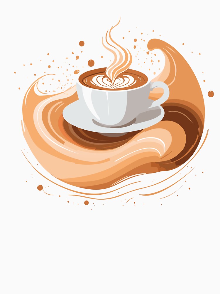 Thumbnail 7 of 7, Classic T-Shirt, A cappuccino on the wave designed and sold by starchim01.