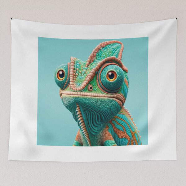 Aperçu de l'œuvre Gros plan sur un caméléon vibrant créée et vendue par BubandAika.