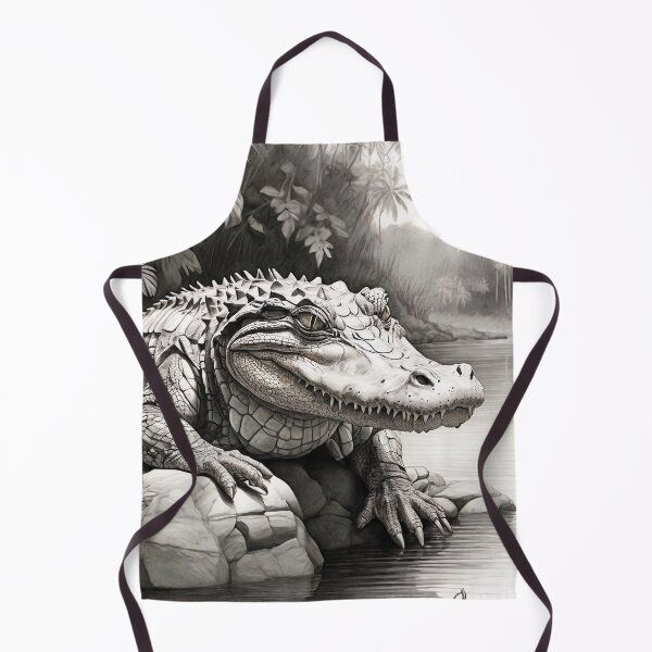 Item preview, Black and white Crocodile drawing designed and sold by Pencil-Art.