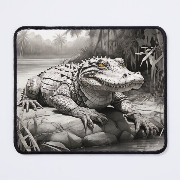 Item preview, Black and white Crocodile drawing designed and sold by Pencil-Art.