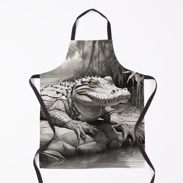 Item preview, Black and white Crocodile drawing designed and sold by Pencil-Art.