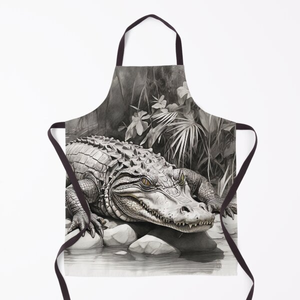 Item preview, Black and white Crocodile drawing designed and sold by Pencil-Art.