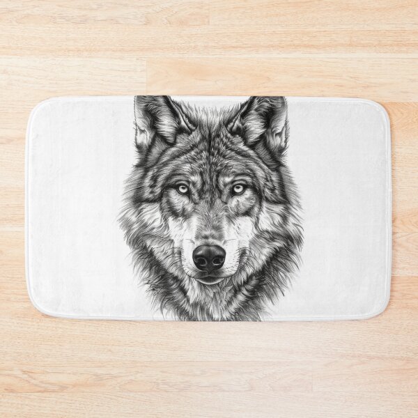 Item preview, Black and white Wolf pencil drawing  designed and sold by Pencil-Art.
