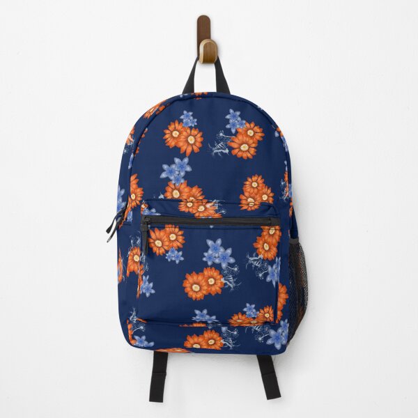 Item preview, Flowers Butterfly Pattern orange blue designed and sold by scoobydanks.