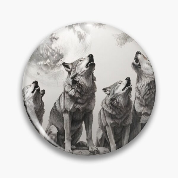 Item preview, Black and white Wolf pencil drawing  designed and sold by Pencil-Art.