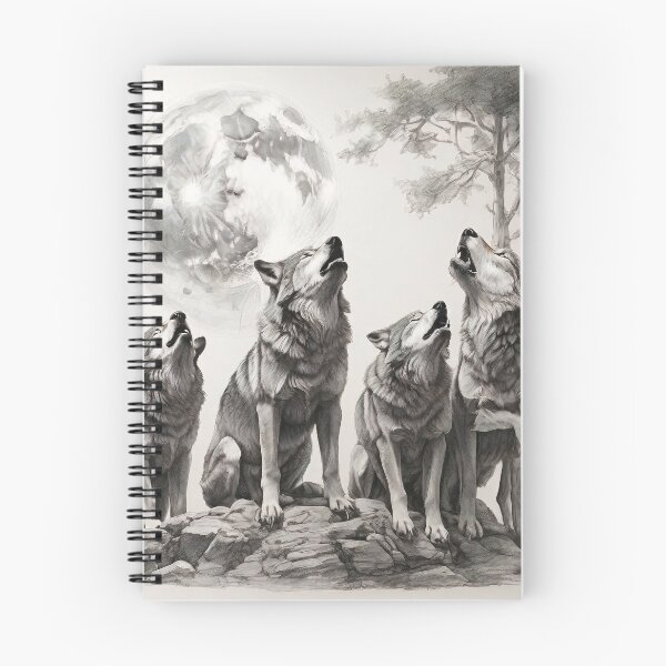 Item preview, Black and white Wolf pencil drawing  designed and sold by Pencil-Art.