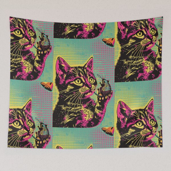 Item preview, Pop Art Illustration of Cat Ready to Attack Mouse designed and sold by Piotrek0001.