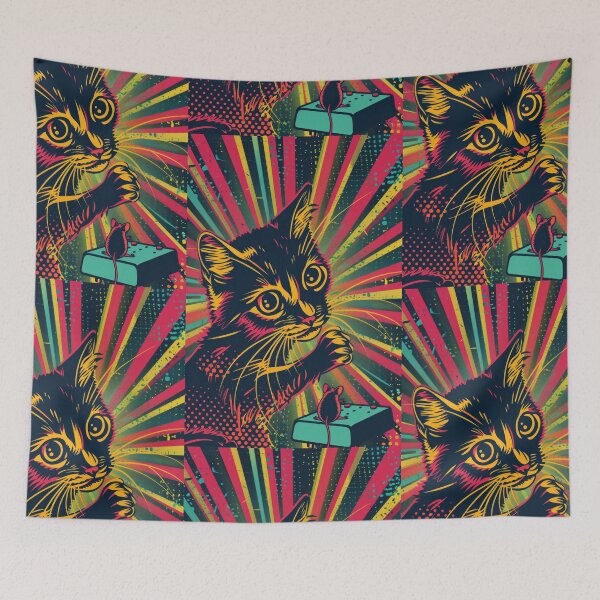 Item preview, Pop Art Illustration of Cat Ready to Attack Mouse designed and sold by Piotrek0001.