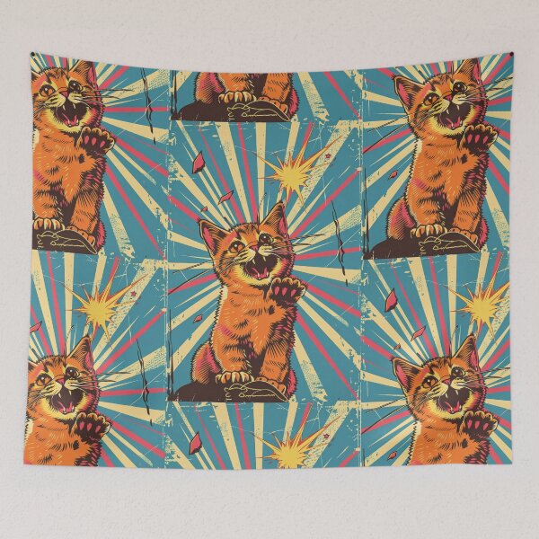 Item preview, Pop Art Illustration of Cat Ready to Attack Mouse designed and sold by Piotrek0001.