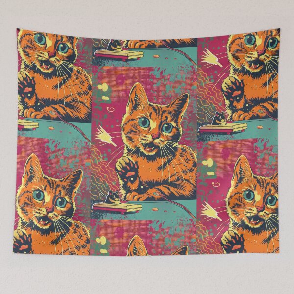 Item preview, Pop Art Illustration of Cat Ready to Attack Mouse designed and sold by Piotrek0001.