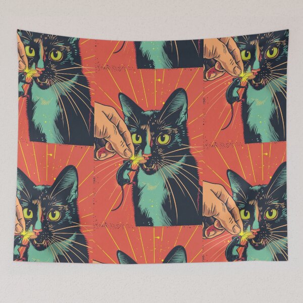Item preview, Pop Art Illustration of Cat Ready to Attack Mouse designed and sold by Piotrek0001.