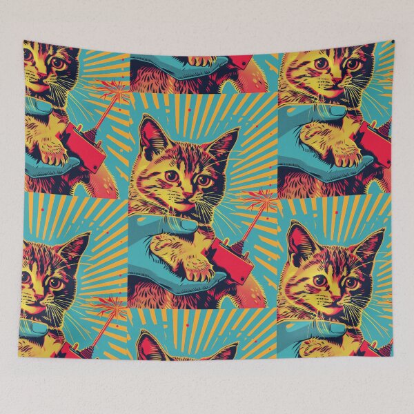 Item preview, Pop Art Illustration of Cat Ready to Attack Mouse designed and sold by Piotrek0001.