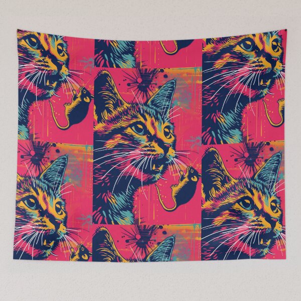 Item preview, Pop Art Illustration of Cat Ready to Attack Mouse designed and sold by Piotrek0001.