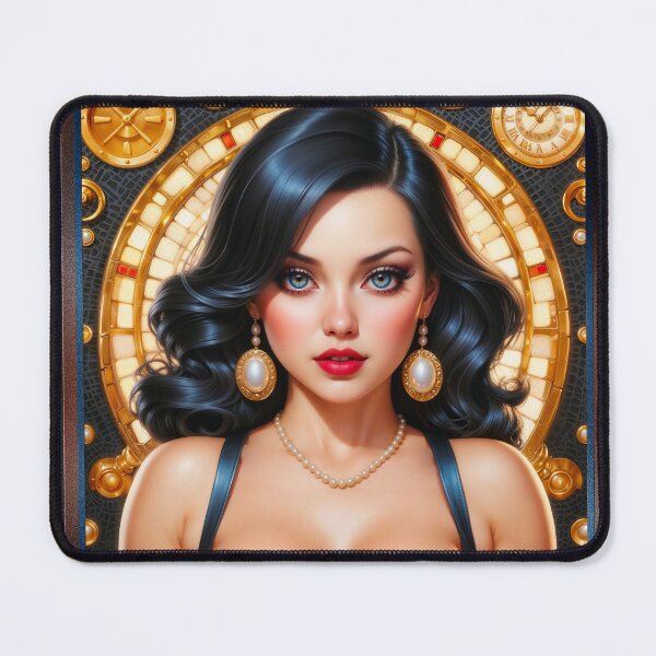 Item preview, Classic Elegance Of An Enchanting Retro Fusion Pin Up Beauty Captivating AI Concept Art by Xzendor7 designed and sold by Xzendor7 Digital Art Creations.