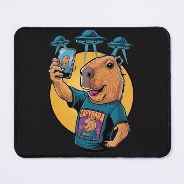Item preview, Funny Graphic Tee Capybara Selfie with UFOs Weird designed and sold by SztylishDesigns.