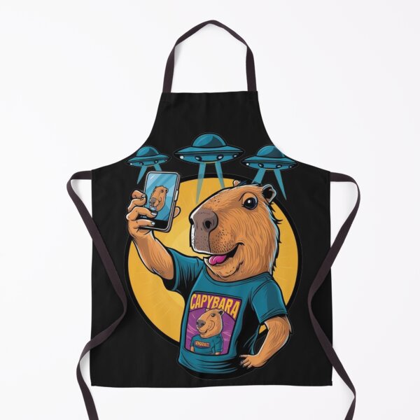 Item preview, Funny Graphic Tee Capybara Selfie with UFOs Weird designed and sold by SztylishDesigns.