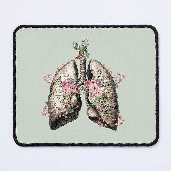 Item preview, Lungs with floral flowers and plant and branches, cystic fibrosis, cancer awareness, bloom floral, anatomy, watercolor designed and sold by Collagedream.