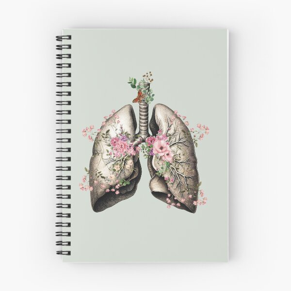 Item preview, Lungs with floral flowers and plant and branches, cystic fibrosis, cancer awareness, bloom floral, anatomy, watercolor designed and sold by Collagedream.