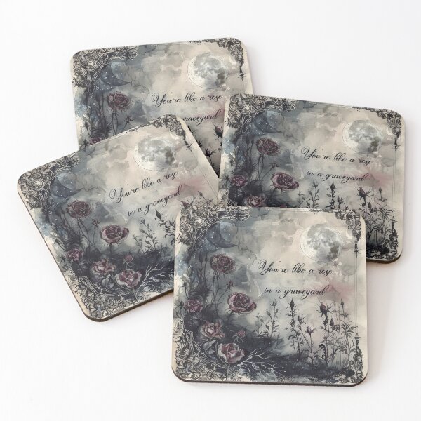 Item preview, You're like a rose in a graveyard - goth night design designed and sold by EmeraldeaArt.