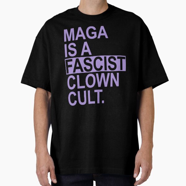 Vista previa del artículo con la obra «MAGA ES UN CULTO DE Payaso Fascista - lavanda», diseñado y vendido por Thelittlelord.