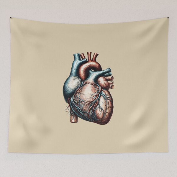 Item preview, Human heart, Vintage anatomy style, veins, venous system, human heart, anatomy art, student, doctor, medical designed and sold by Collagedream.