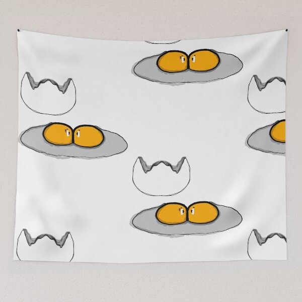 Item preview, Cartoon doodle of twin eggs kissing each other designed and sold by nongsao4.