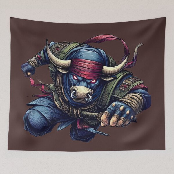 Item preview, Teenage Mutant Ninja Bull Warriors sketch abstract art canvas  designed and sold by ZulryLifestyles.
