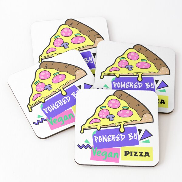 Item preview, Retro Vegan Vegetarian , Powered by Vegan Pizza , Fun 90's Vegan designed and sold by DevlynnDesigns.
