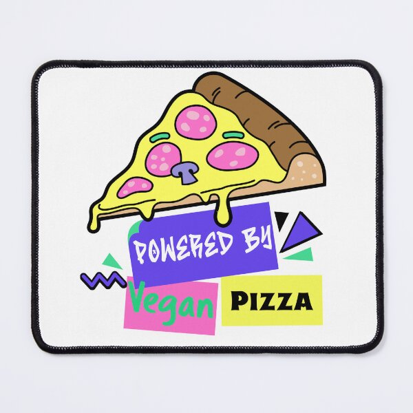 Item preview, Retro Vegan Vegetarian , Powered by Vegan Pizza , Fun 90's Vegan designed and sold by DevlynnDesigns.