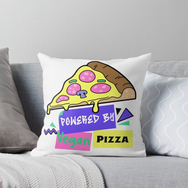 Item preview, Retro Vegan Vegetarian , Powered by Vegan Pizza , Fun 90's Vegan designed and sold by DevlynnDesigns.